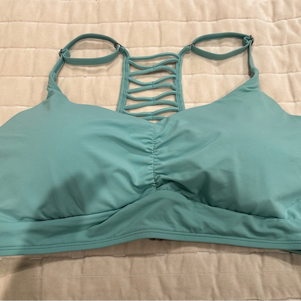 Calia Strappy Back Swimsuit Top Blue/Green XL